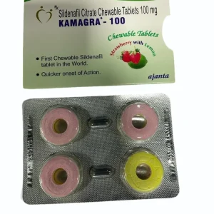 Kamagra-100 Chewable 4 Smakowe Cukierki Do Ssania Sildenafil